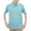 トミー ヒルフィガー ゴルフ TOMMY HILFIGER GOLF メンズ 小紋柄プリント 半袖ポロシャツ THMA626 ブルーグリーン