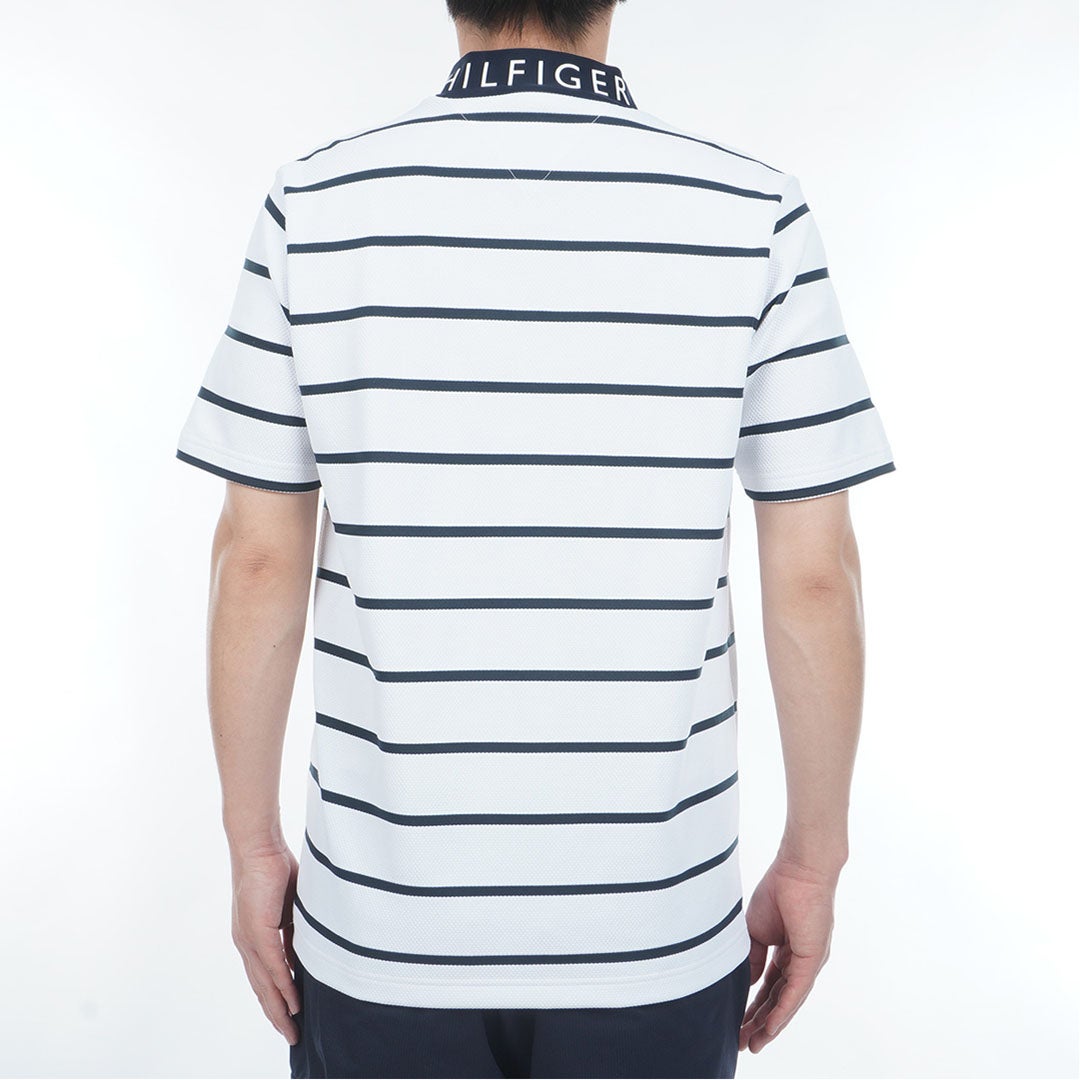 トミー ヒルフィガー ゴルフ TOMMY HILFIGER GOLF メンズ メッシュボーダー 半袖モックシャツ THMA627 マルチ