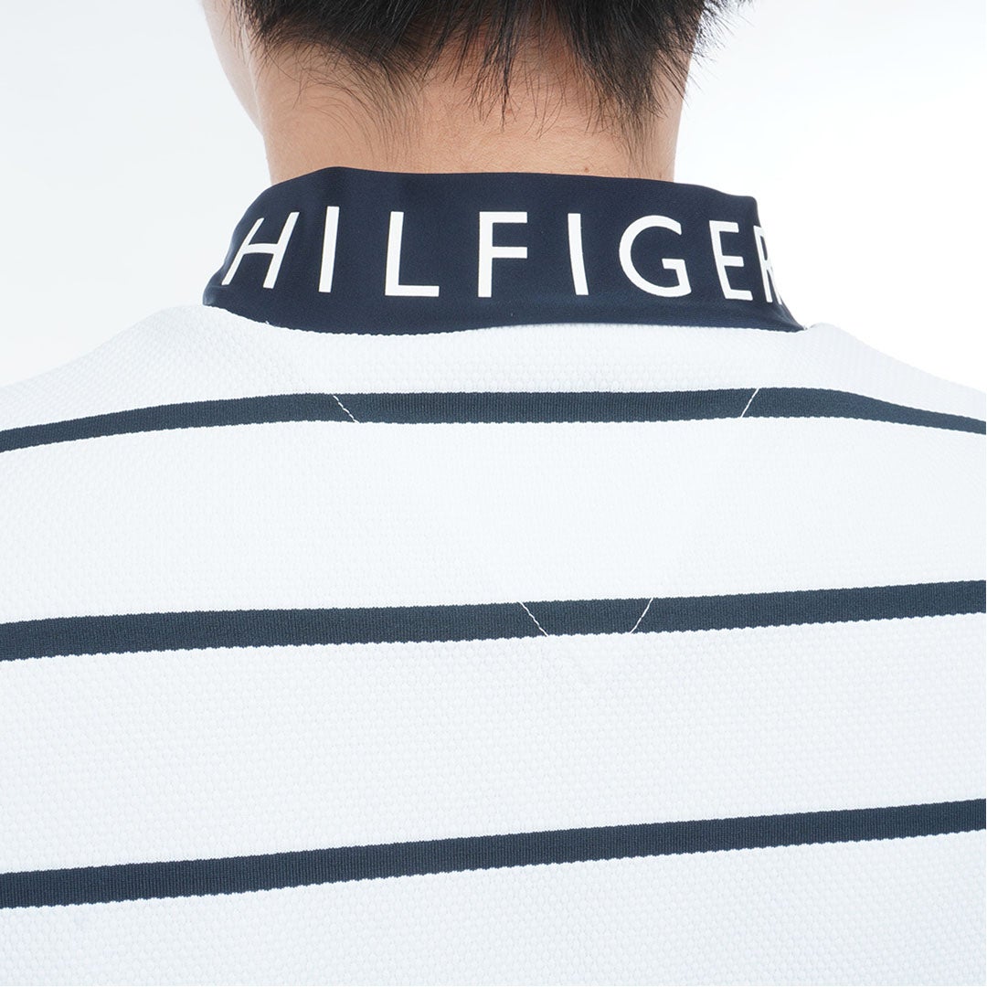 トミー ヒルフィガー ゴルフ TOMMY HILFIGER GOLF メンズ メッシュボーダー 半袖モックシャツ THMA627 マルチ