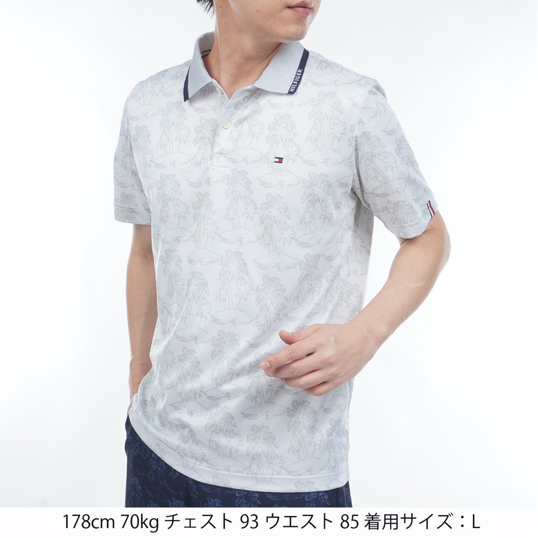 TommyHilfigerGolf トミー ヒルフィガー メンズ ゴルフウェア 半袖 ポロシャツ THMA628 ホワイト 詳細1