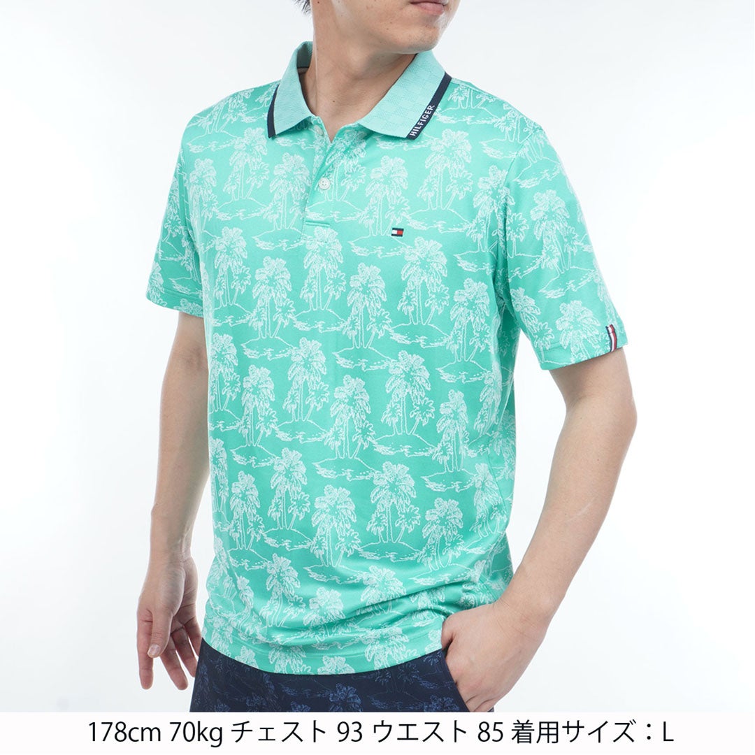 TommyHilfigerGolf トミー ヒルフィガー メンズ ゴルフウェア 半袖 ポロシャツ THMA628 ブルーグリーン 詳細1