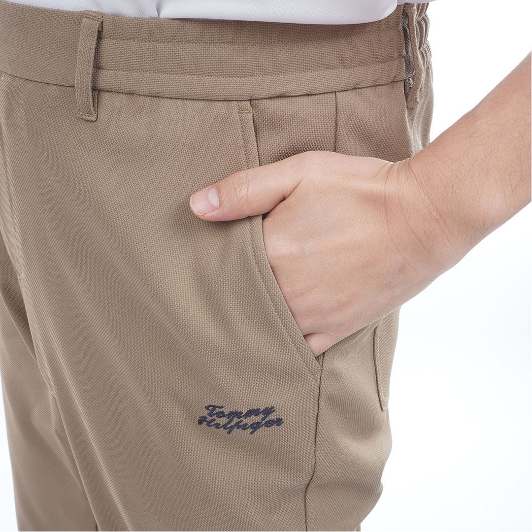 トミー ヒルフィガー ゴルフ TOMMY HILFIGER GOLF メンズ パナマメッシュ テーパードパンツ THMA629 ベージュ