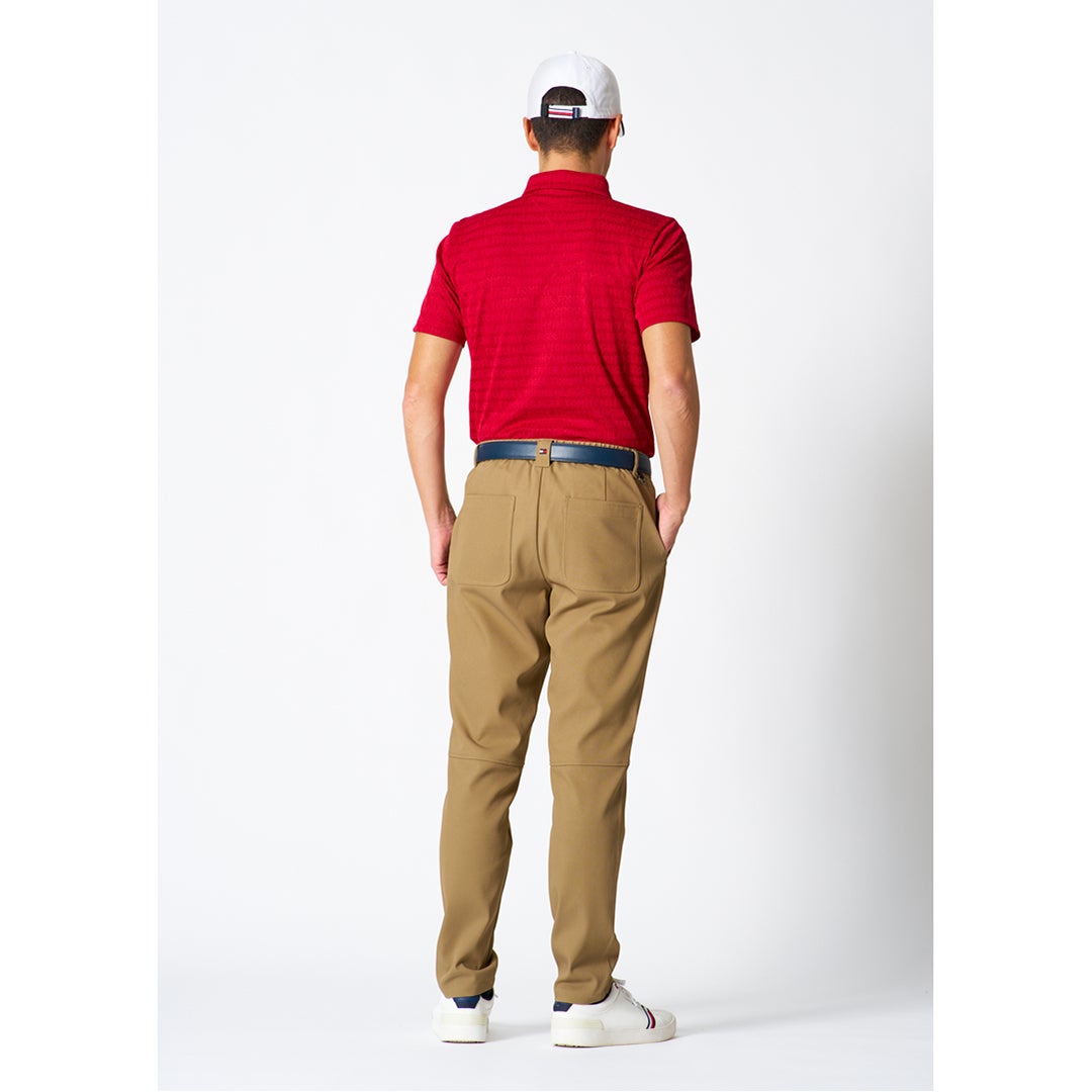 トミー ヒルフィガー ゴルフ TOMMY HILFIGER GOLF メンズ パナマメッシュ テーパードパンツ THMA629 ベージュ