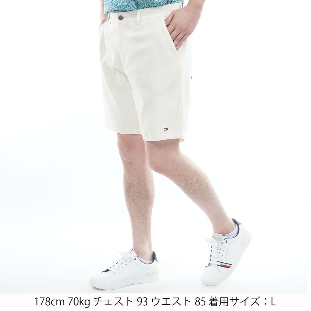 トミー ヒルフィガー ゴルフ TOMMY HILFIGER GOLF メンズ パナマメッシュ ショートパンツ THMA630 オフホワイト