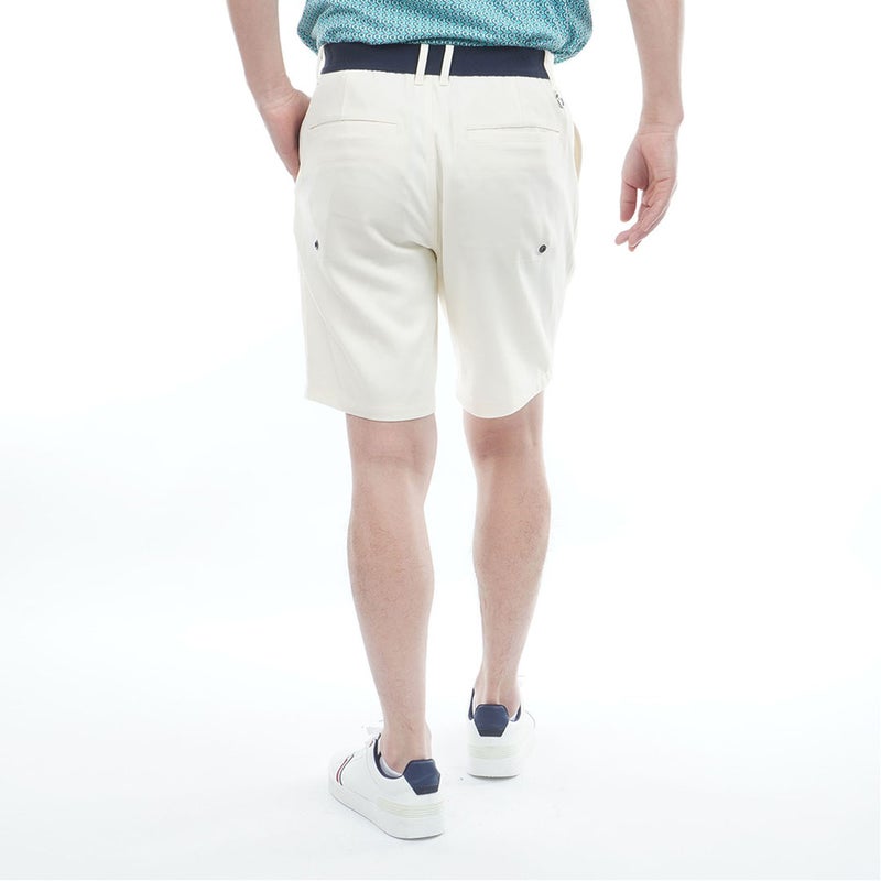 トミー ヒルフィガー ゴルフ TOMMY HILFIGER GOLF メンズ パナマメッシュ ショートパンツ THMA630 オフホワイト