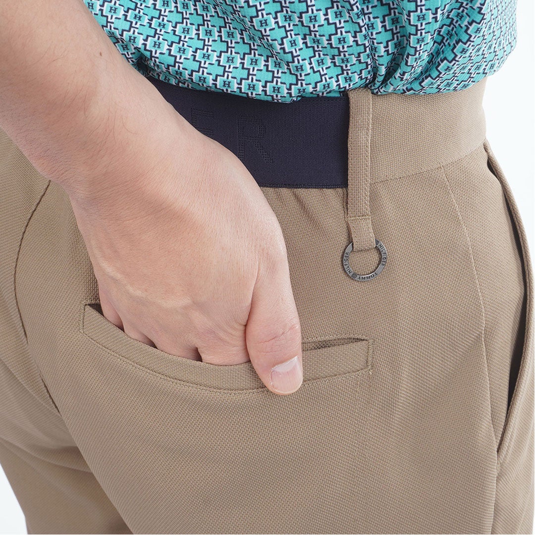 トミー ヒルフィガー ゴルフ TOMMY HILFIGER GOLF メンズ パナマメッシュ ショートパンツ THMA630 ベージュ