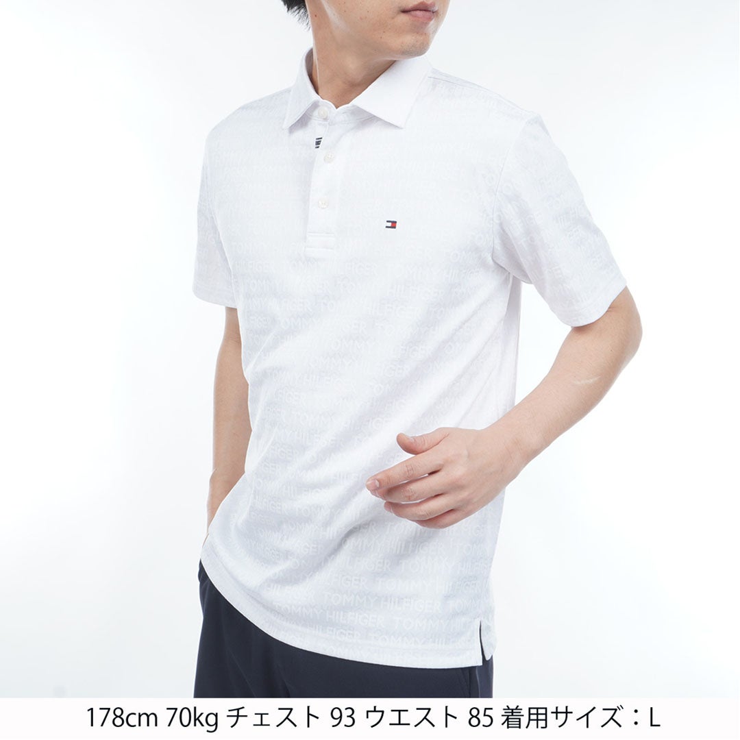 TommyHilfigerGolf トミー ヒルフィガー メンズ ゴルフウェア 半袖 ポロシャツ THMA631 ホワイト 詳細1