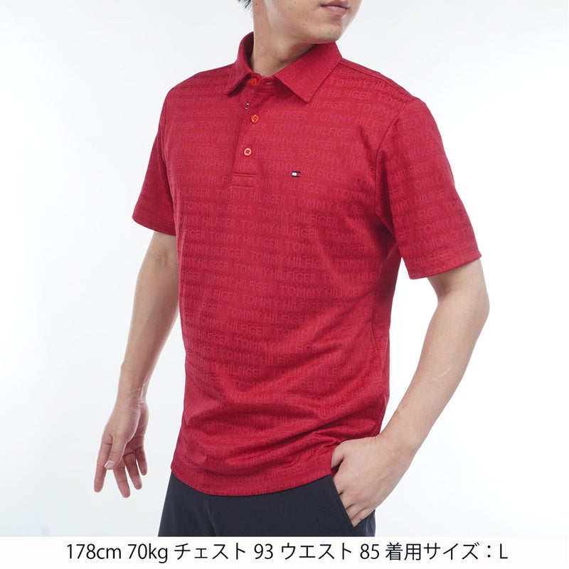 TommyHilfigerGolf トミー ヒルフィガー メンズ ゴルフウェア 半袖 ポロシャツ THMA631 レッド 詳細1