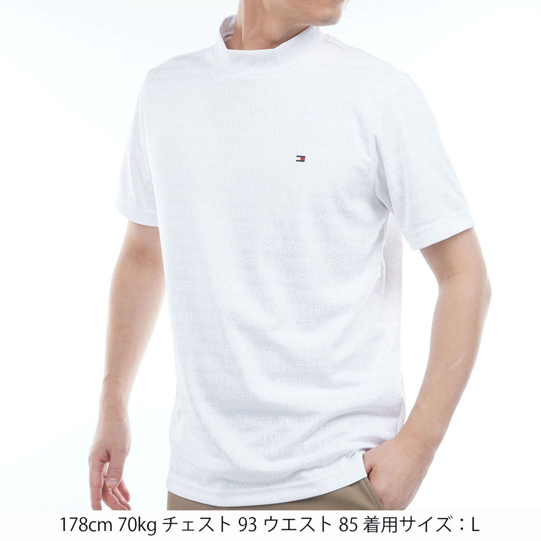 TommyHilfigerGolf トミー ヒルフィガー メンズ ゴルフウェア 半袖 モックネックシャツ THMA632 ホワイト 詳細1