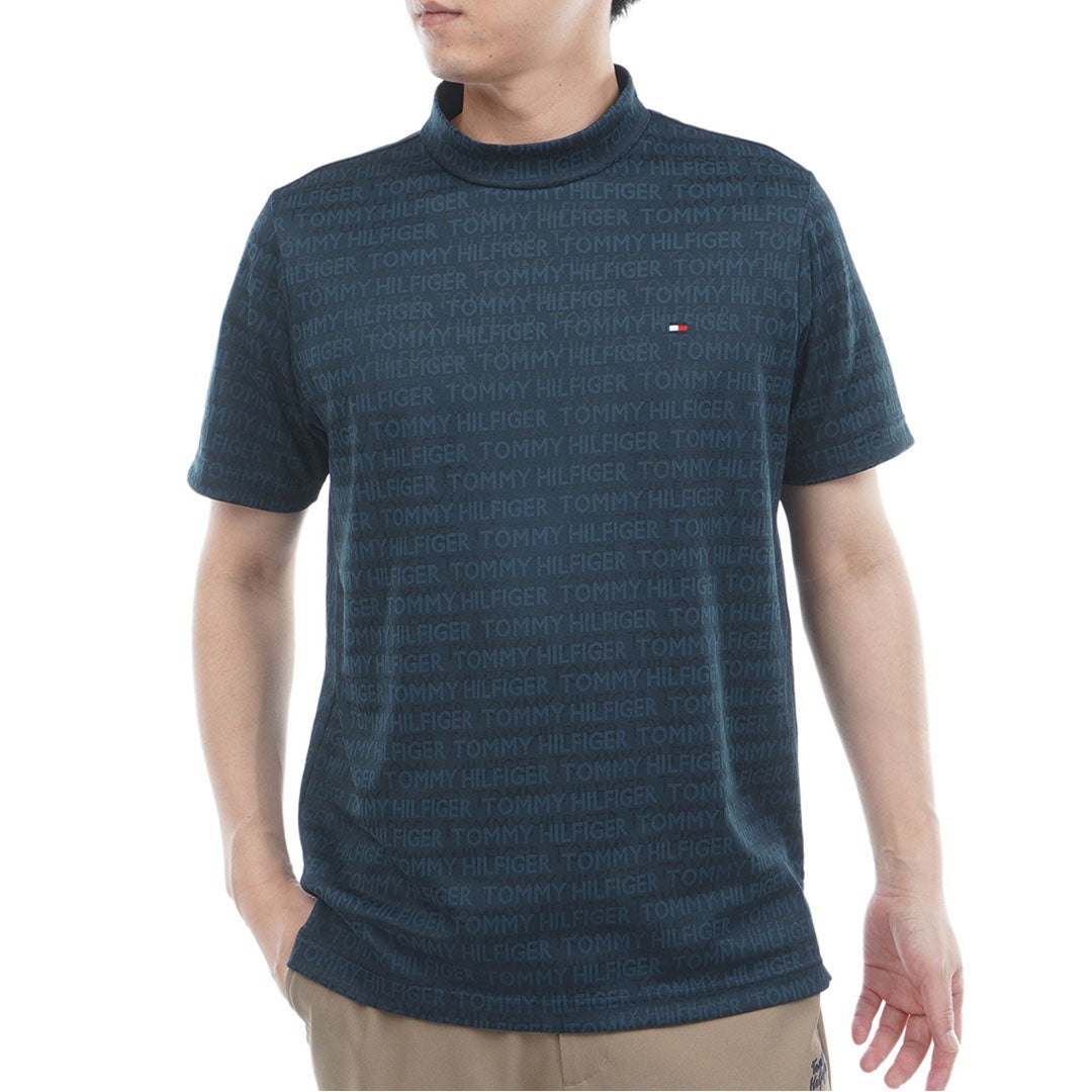 TommyHilfigerGolf トミー ヒルフィガー メンズ ゴルフウェア 半袖 モックネックシャツ THMA632 ネイビー