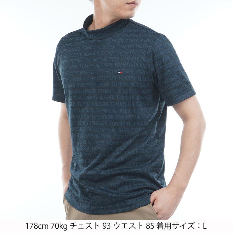 TommyHilfigerGolf トミー ヒルフィガー メンズ ゴルフウェア 半袖 モックネックシャツ THMA632 ネイビー 詳細1