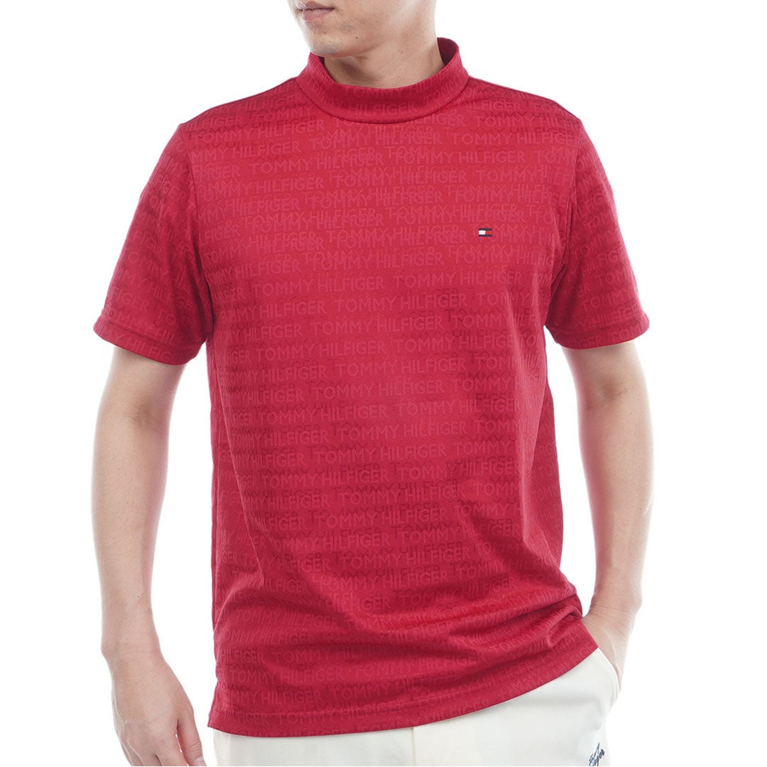 TommyHilfigerGolf トミー ヒルフィガー メンズ ゴルフウェア 半袖 モックネックシャツ THMA632 レッド
