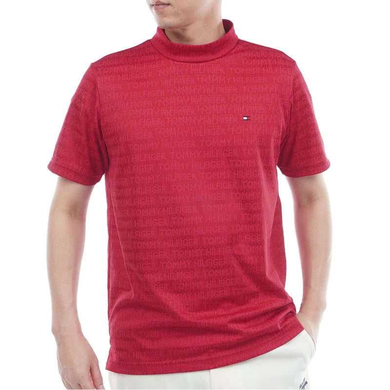 TommyHilfigerGolf トミー ヒルフィガー メンズ ゴルフウェア 半袖 モックネックシャツ THMA632 レッド
