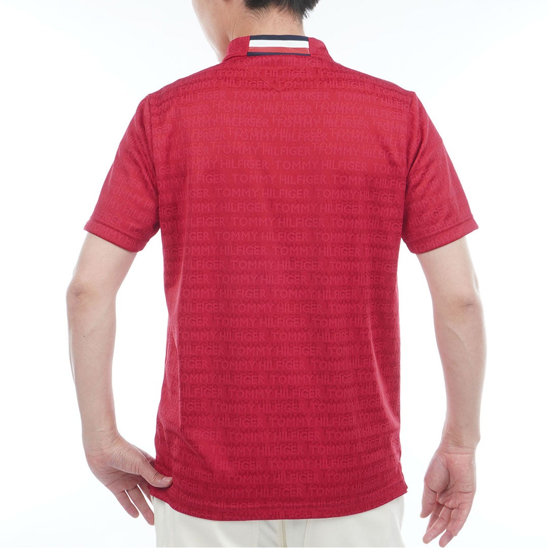 TommyHilfigerGolf トミー ヒルフィガー メンズ ゴルフウェア 半袖 モックネックシャツ THMA632 レッド 詳細2
