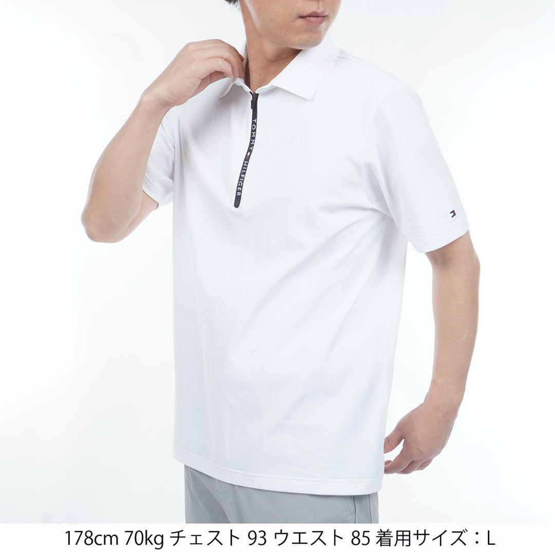 トミー ヒルフィガー ゴルフ TOMMY HILFIGER GOLF メンズ レイブロックワッフル 半袖シャツ THMA633 ホワイト