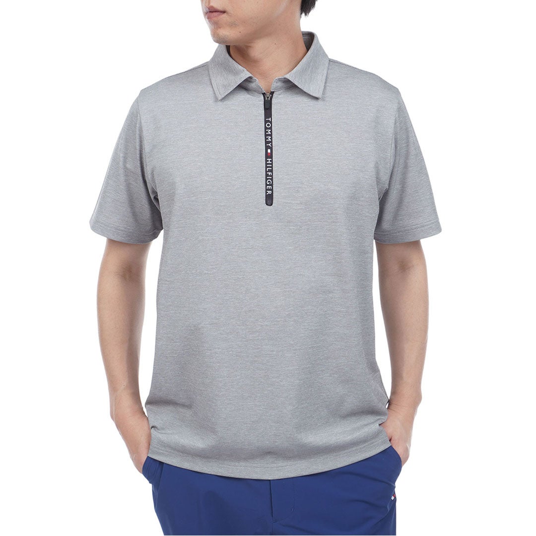 トミー ヒルフィガー ゴルフ TOMMY HILFIGER GOLF メンズ レイブロックワッフル 半袖シャツ THMA633 グレー