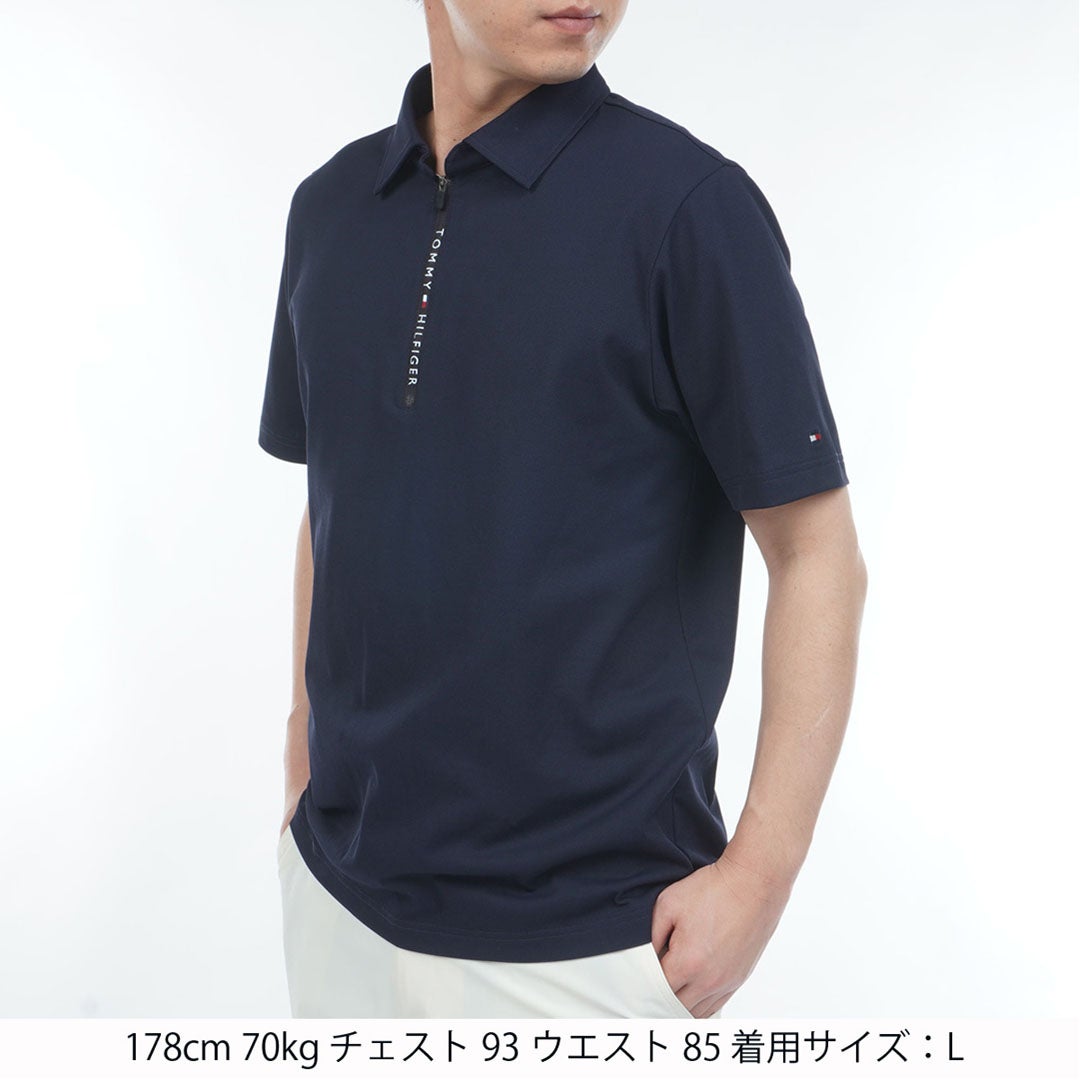 トミー ヒルフィガー ゴルフ TOMMY HILFIGER GOLF メンズ レイブロックワッフル 半袖シャツ THMA633 ネイビー