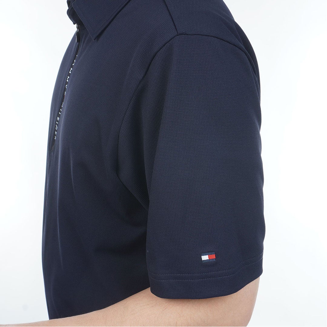トミー ヒルフィガー ゴルフ TOMMY HILFIGER GOLF メンズ レイブロックワッフル 半袖シャツ THMA633 ネイビー