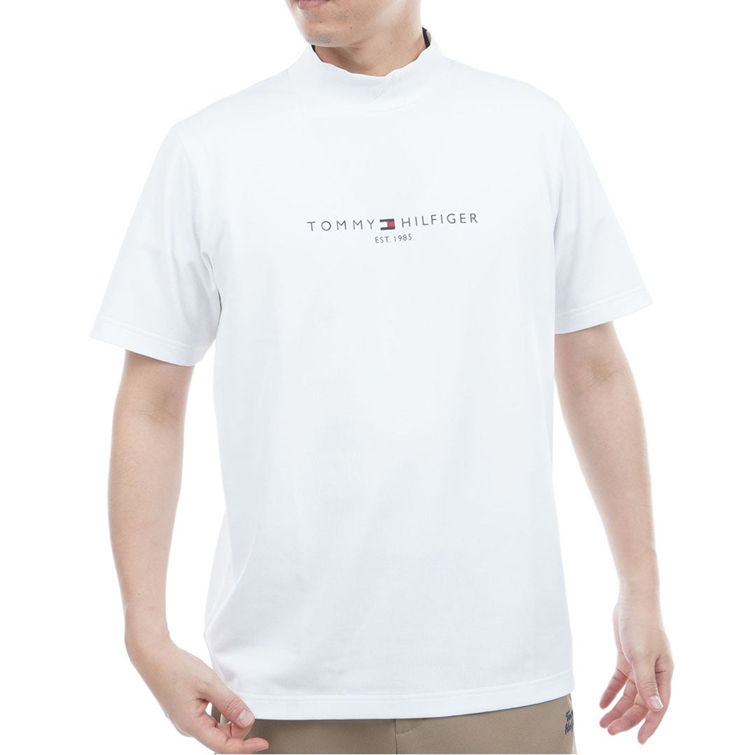トミー ヒルフィガー ゴルフ TOMMY HILFIGER GOLF メンズ レイブロックワッフル 半袖モックシャツ THMA634 ホワイト