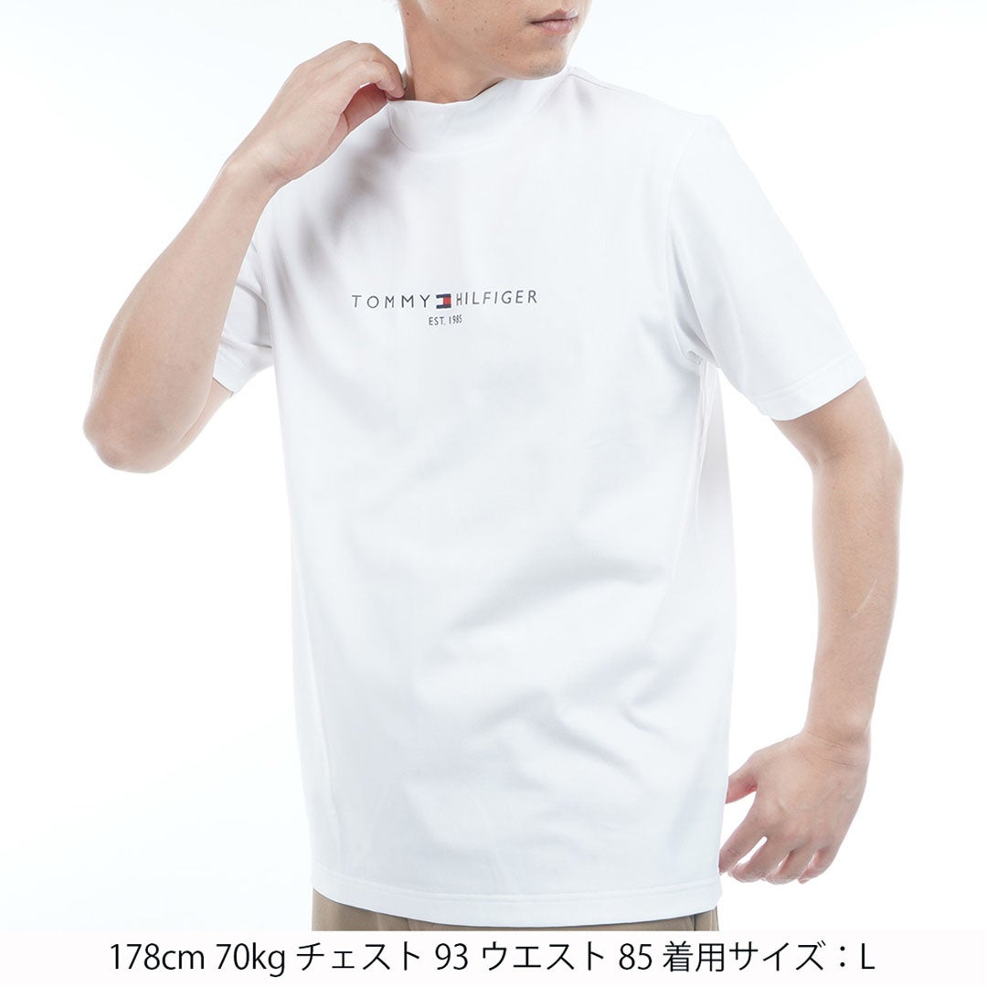 トミー ヒルフィガー ゴルフ TOMMY HILFIGER GOLF メンズ レイブロックワッフル 半袖モックシャツ THMA634 ホワイト
