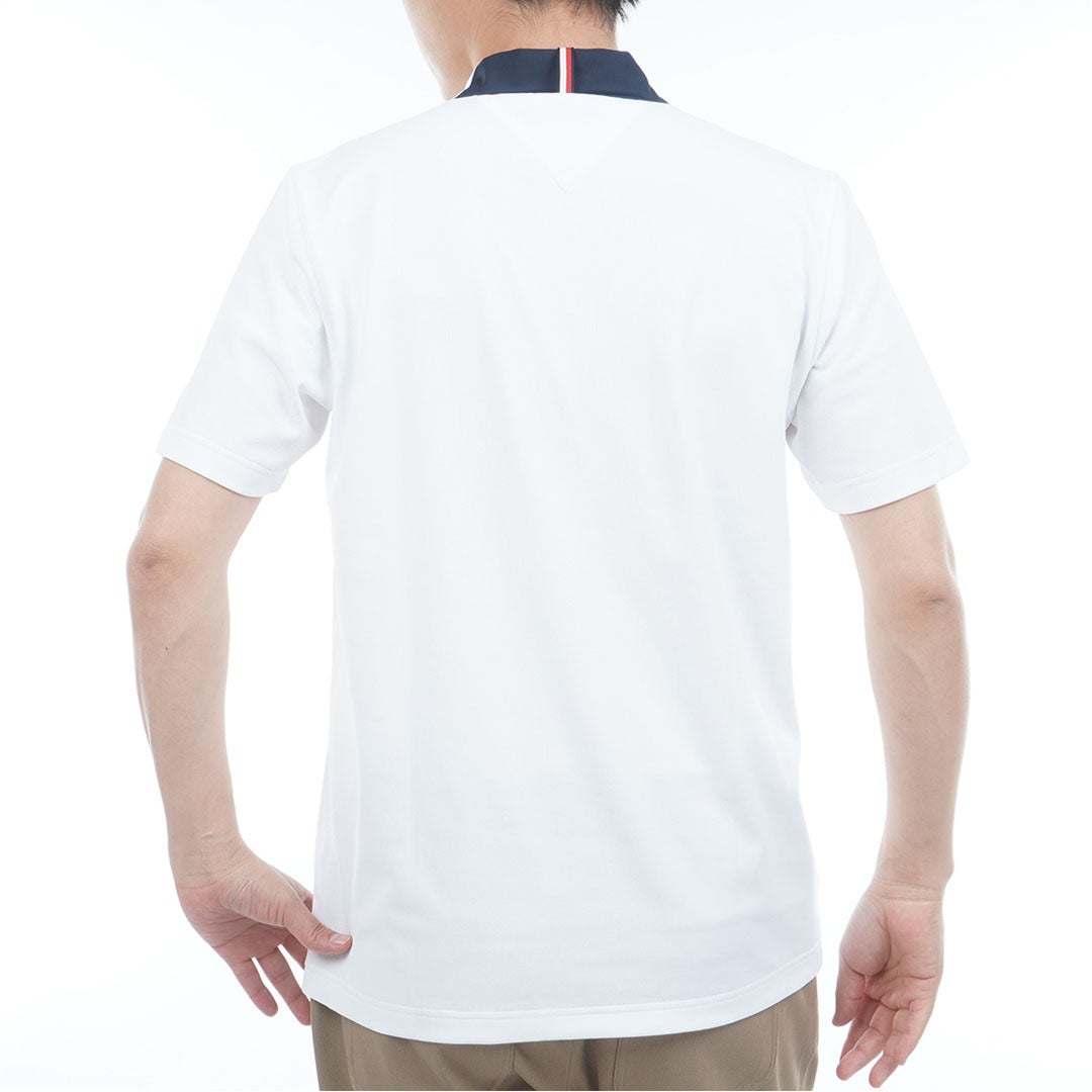トミー ヒルフィガー ゴルフ TOMMY HILFIGER GOLF メンズ レイブロックワッフル 半袖モックシャツ THMA634 ホワイト