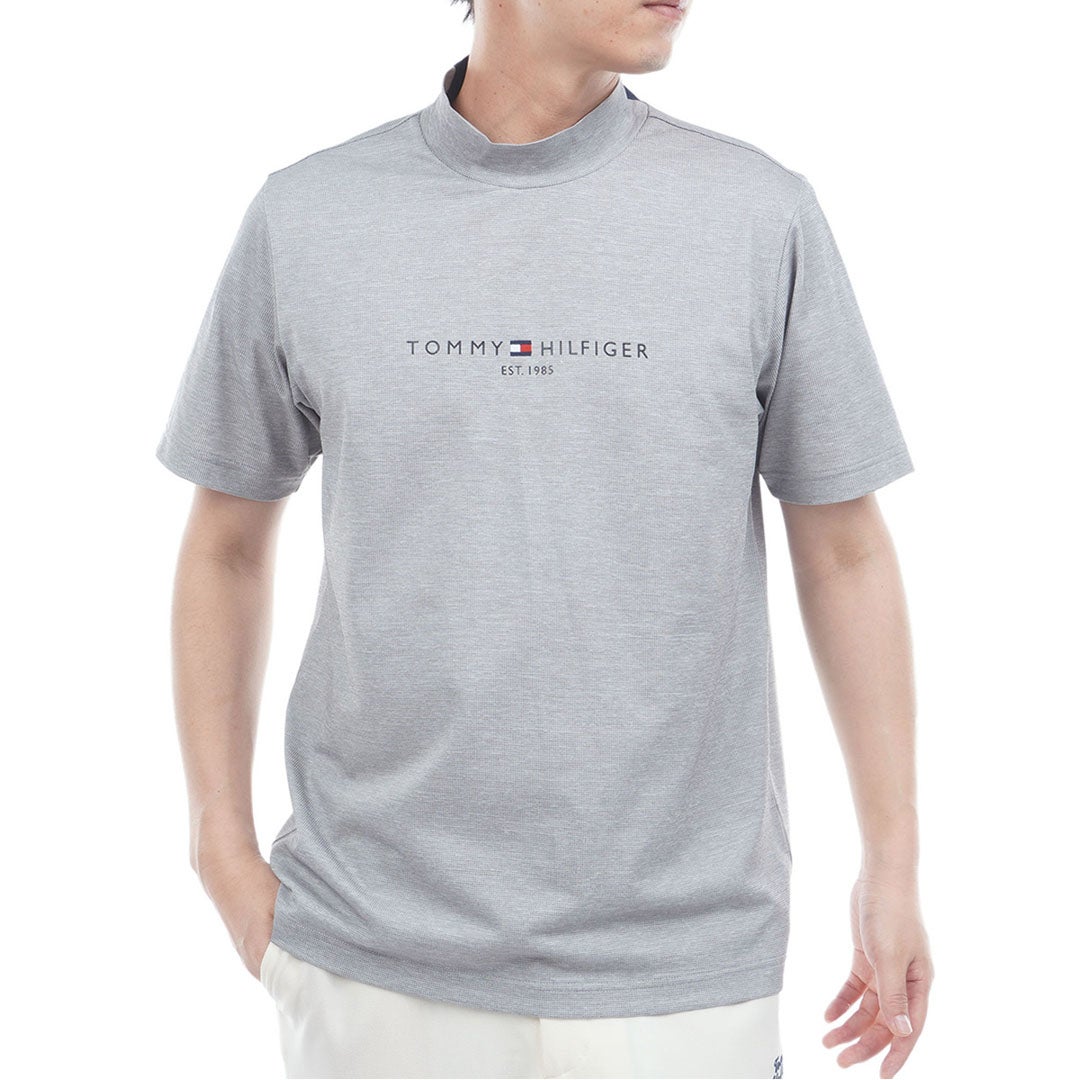 トミー ヒルフィガー ゴルフ TOMMY HILFIGER GOLF メンズ レイブロックワッフル 半袖モックシャツ THMA634 グレー