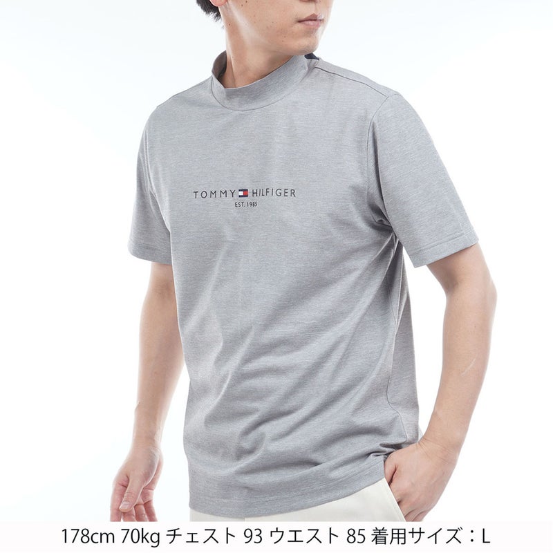 トミー ヒルフィガー ゴルフ TOMMY HILFIGER GOLF メンズ レイブロックワッフル 半袖モックシャツ THMA634 グレー