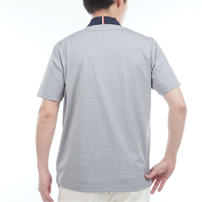 トミー ヒルフィガー ゴルフ TOMMY HILFIGER GOLF メンズ レイブロックワッフル 半袖モックシャツ THMA634 グレー