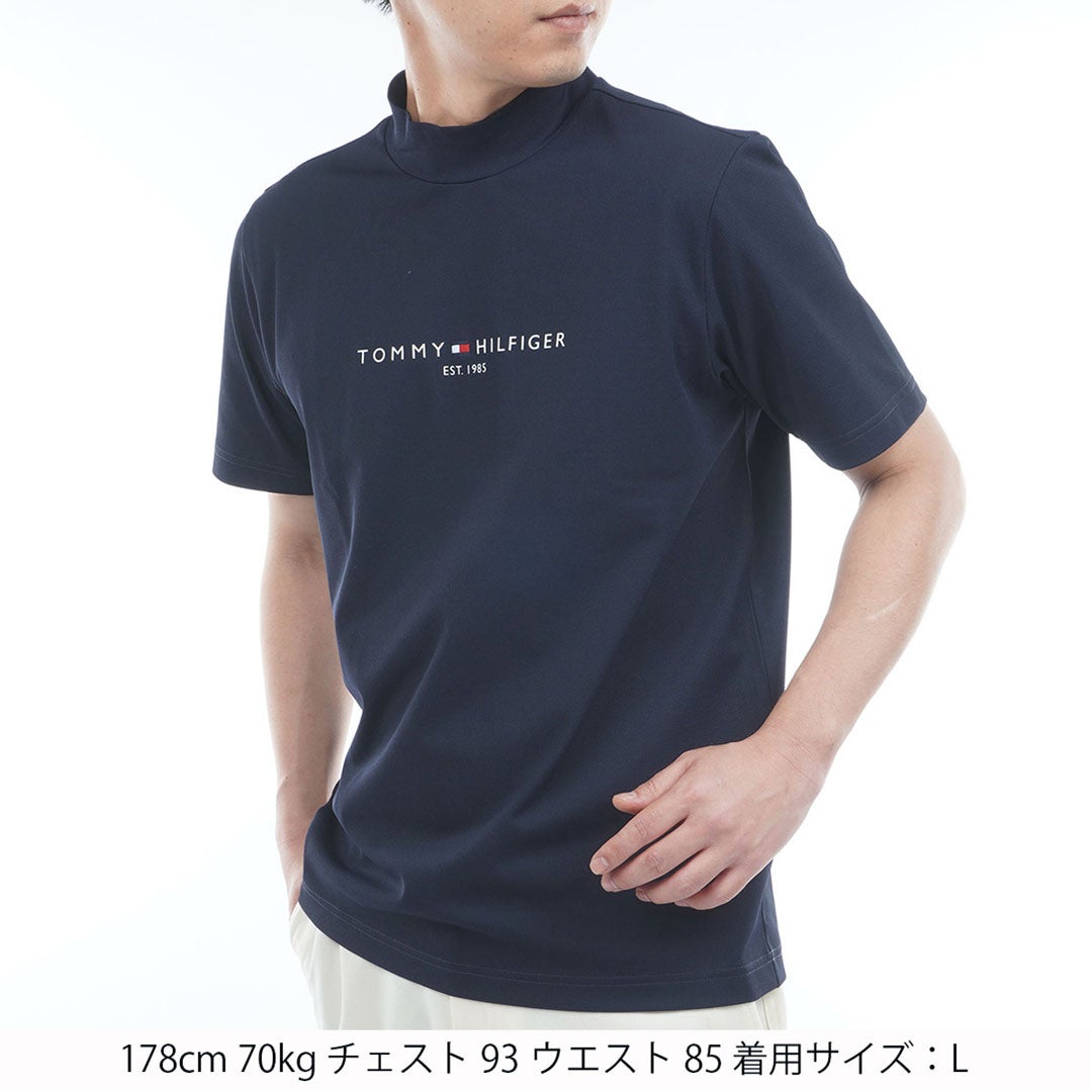 トミー ヒルフィガー ゴルフ TOMMY HILFIGER GOLF メンズ レイブロックワッフル 半袖モックシャツ THMA634 ネイビー