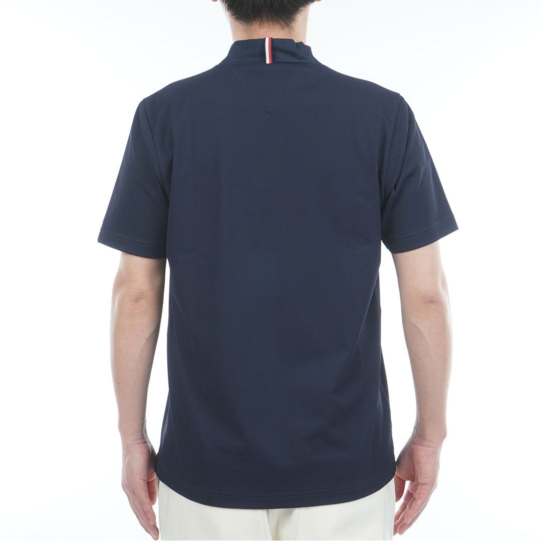 トミー ヒルフィガー ゴルフ TOMMY HILFIGER GOLF メンズ レイブロックワッフル 半袖モックシャツ THMA634 ネイビー