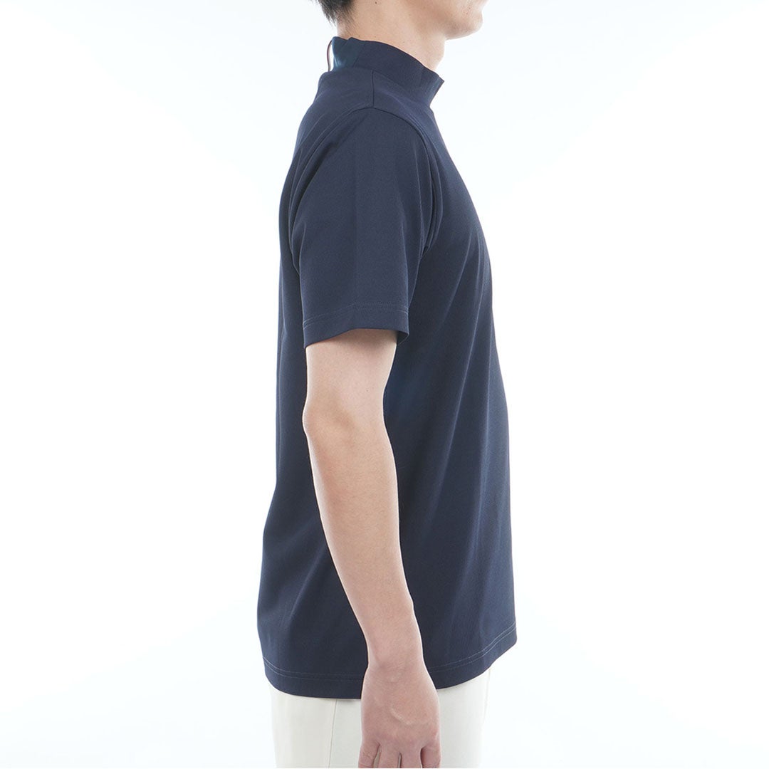 トミー ヒルフィガー ゴルフ TOMMY HILFIGER GOLF メンズ レイブロックワッフル 半袖モックシャツ THMA634 ネイビー