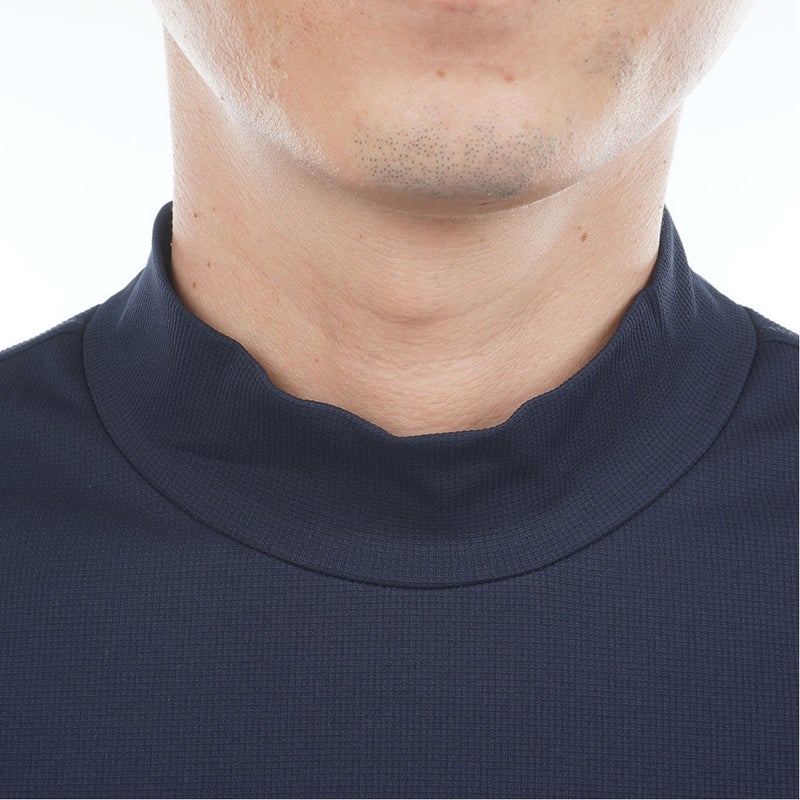 トミー ヒルフィガー ゴルフ TOMMY HILFIGER GOLF メンズ レイブロックワッフル 半袖モックシャツ THMA634 ネイビー