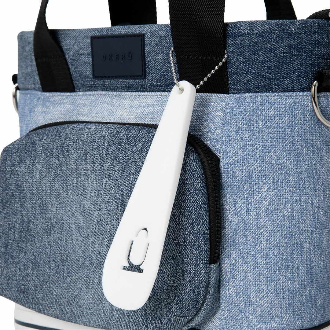 オケル OKERU メンズ レディース ユニセックス バッグ ラウンドバッグ TYPE_J デニム ブルー 詳細4