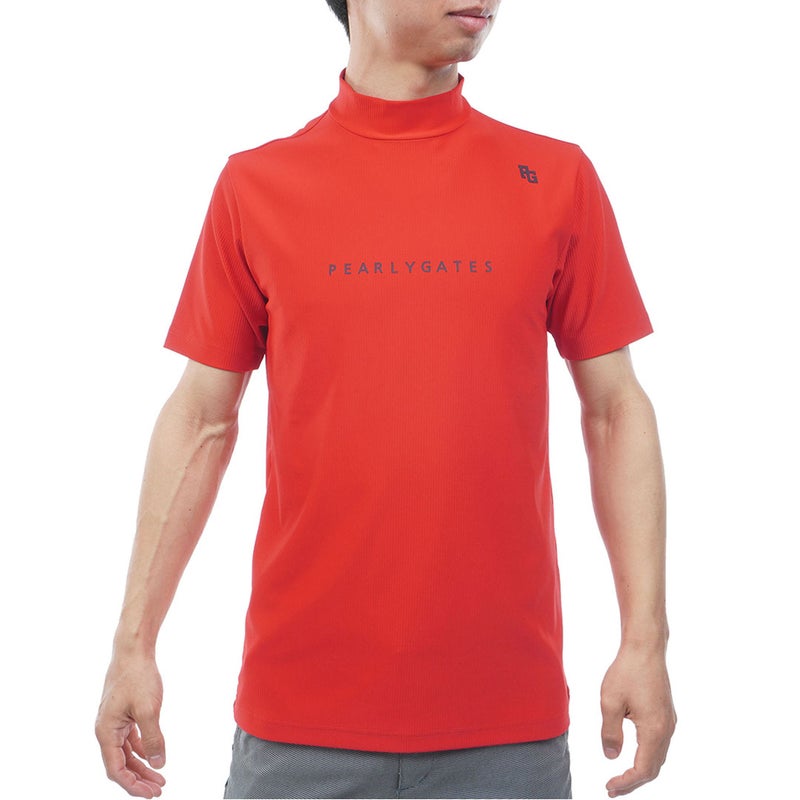パーリーゲイツ PEARLY GATES メンズ 4WAYストレッチリップル半袖ハイネックカットソー PAMA63A レッド 詳細1