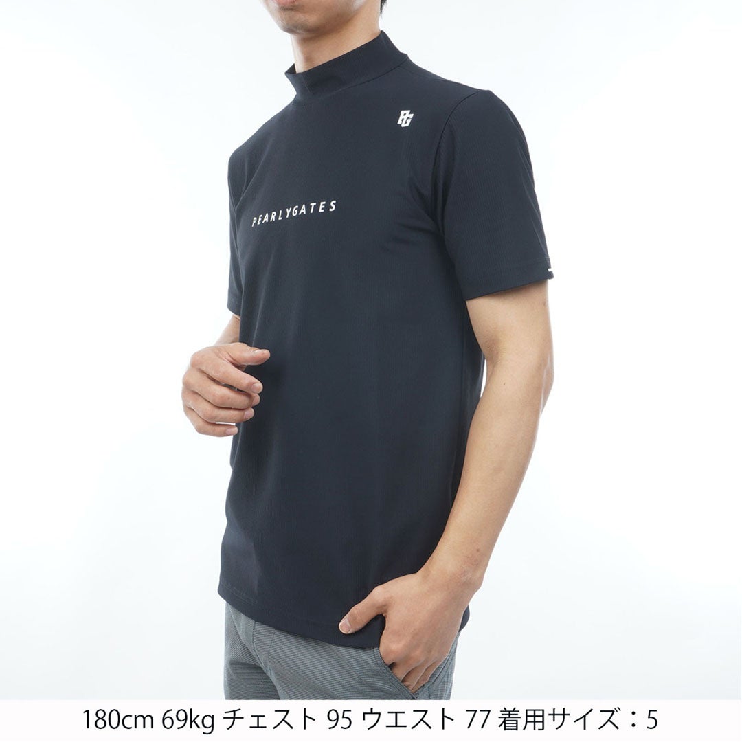 パーリーゲイツ PEARLY GATES メンズ 4WAYストレッチリップル半袖ハイネックカットソー PAMA63A ネイビー 詳細14