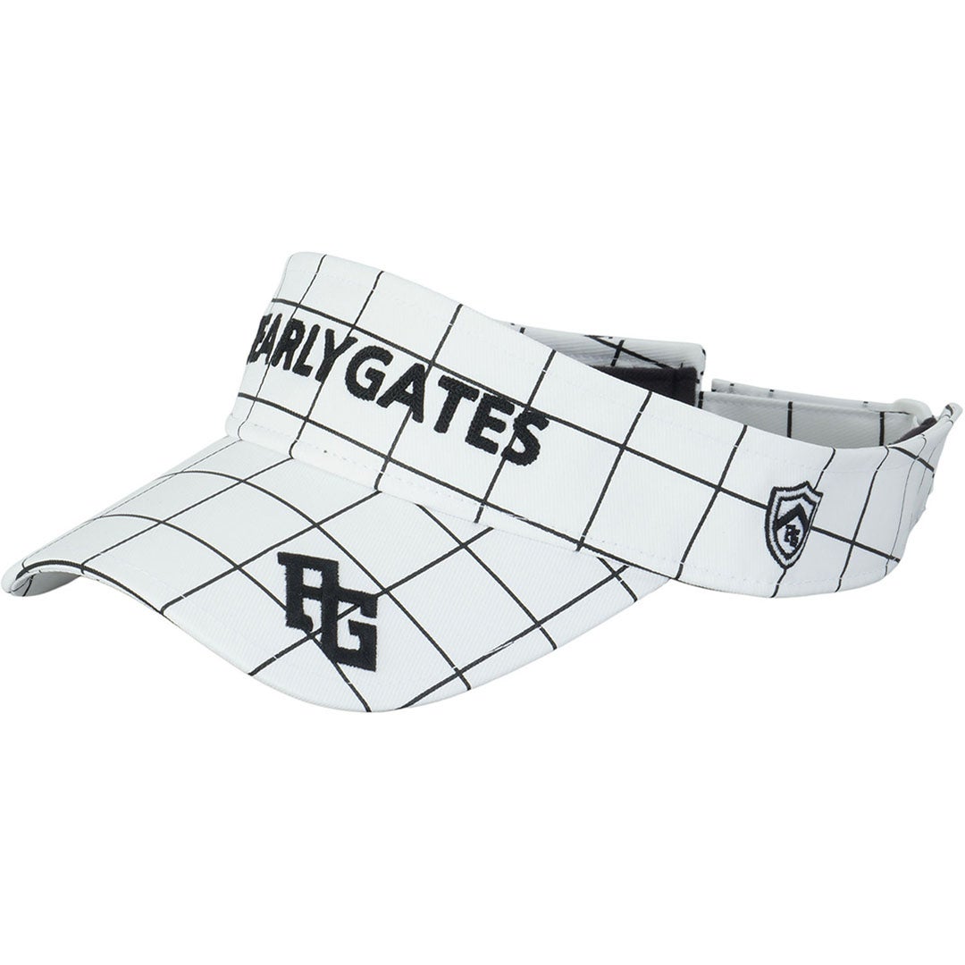 パーリーゲイツ PEARLY GATES メンズ レディース ユニセックス ウィンドペン柄UVバイザー (UNISEX) PAMG65XF オフホワイト 詳細6
