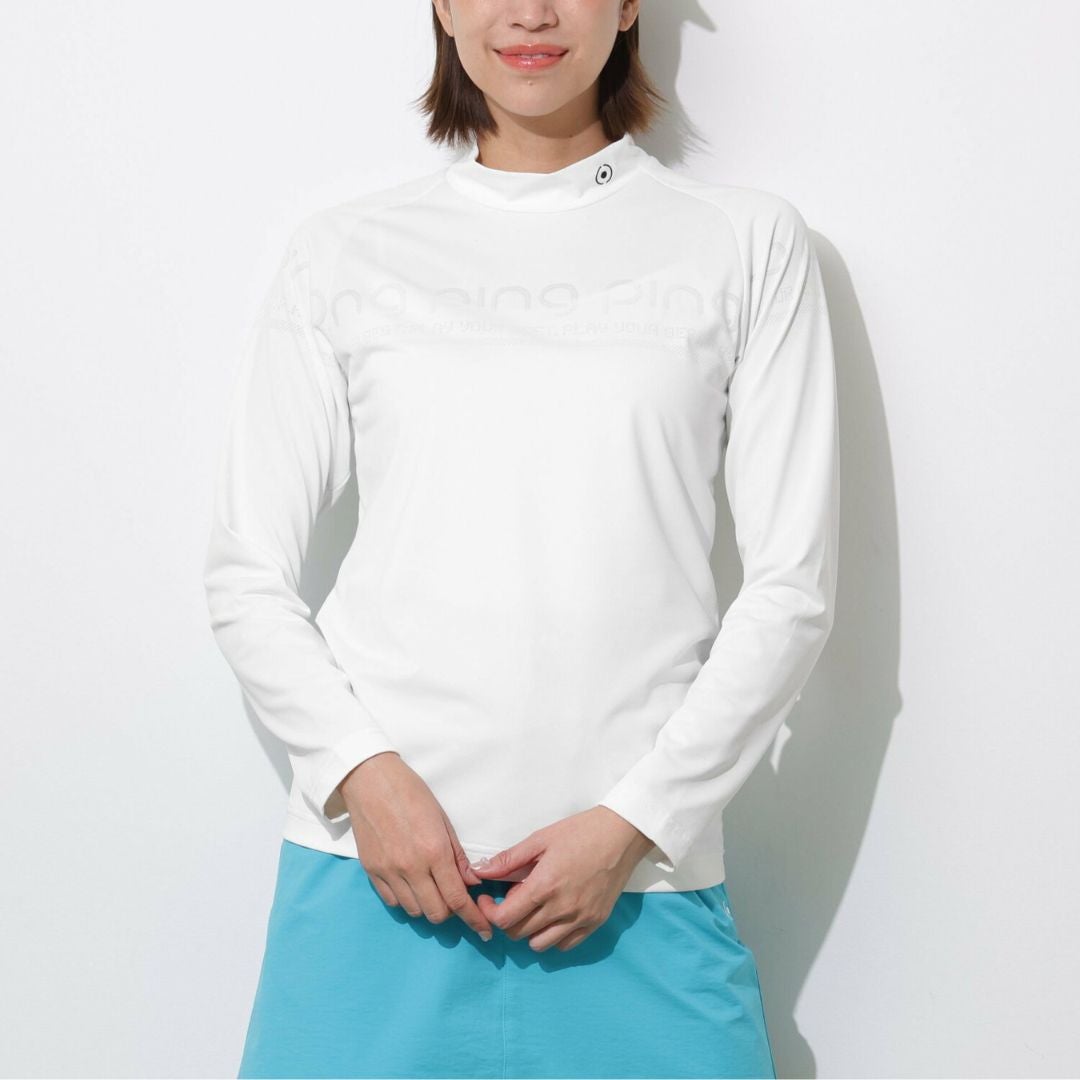 PING APPAREL ピンアパレル レディース 長袖ハイネック ホワイト 詳細1