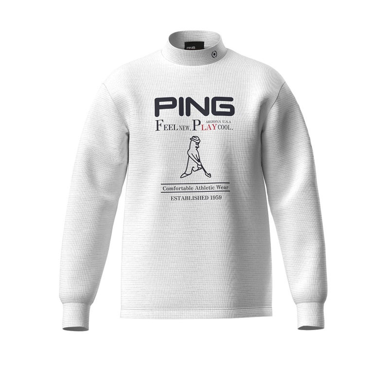 ピン アパレル PING APPAREL メンズ 冷感ポンチハイネックシャツ ＜NATIVE＞ (MENS) PIMA63C ホワイト 詳細1