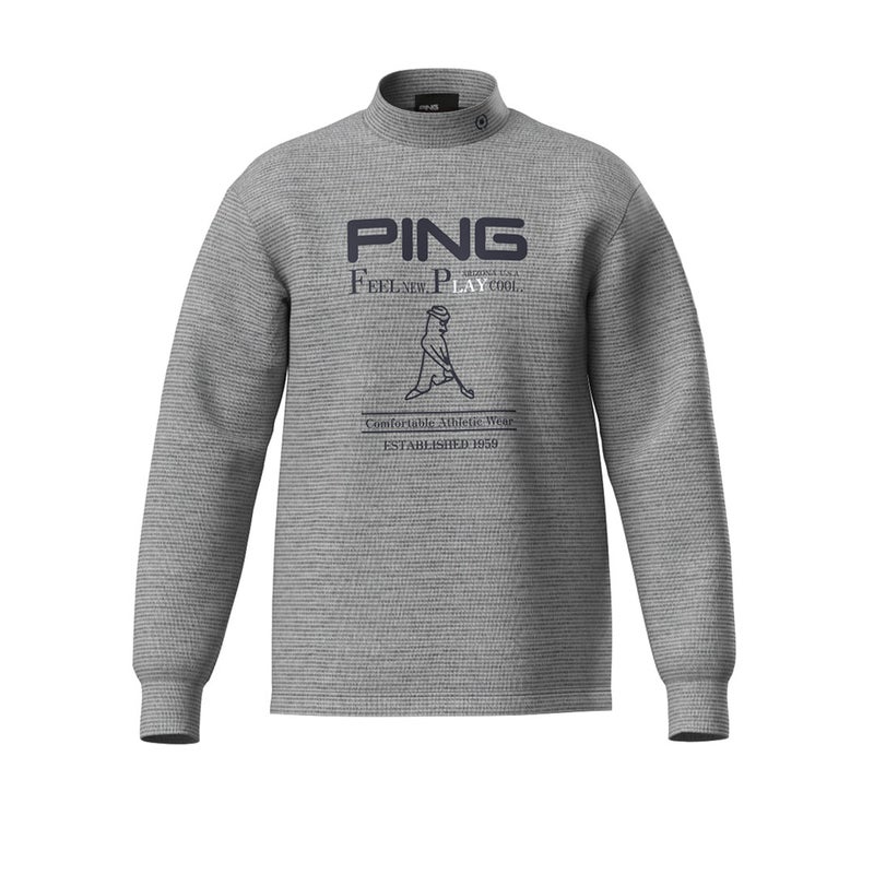 ピン アパレル PING APPAREL メンズ 冷感ポンチハイネックシャツ ＜NATIVE＞ (MENS) PIMA63C グレー 詳細3