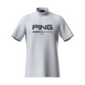 ピン アパレル PING APPAREL メンズ アップリケ半袖ハイネックシャツ ＜NATIVE＞ (MENS) PIMA63E ホワイト 詳細1