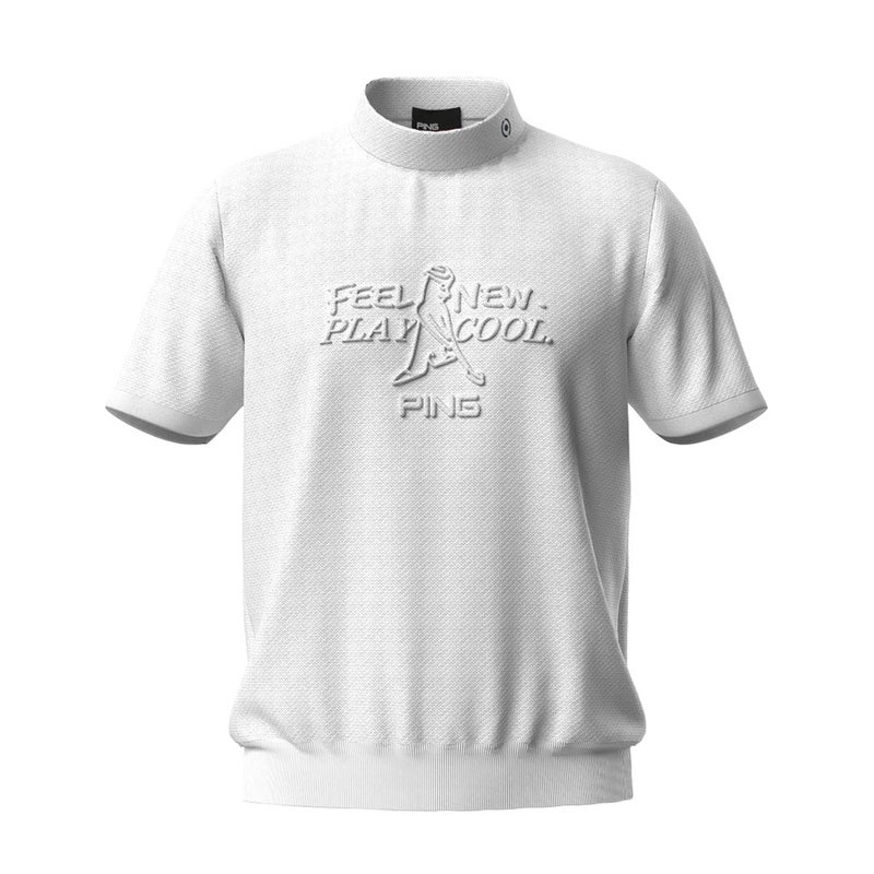 ピン アパレル PING APPAREL メンズ Mr.PINGエンボス半袖ハイネックニット ＜NATIVE＞ (MENNS) PIMA63S ホワイト 詳細1