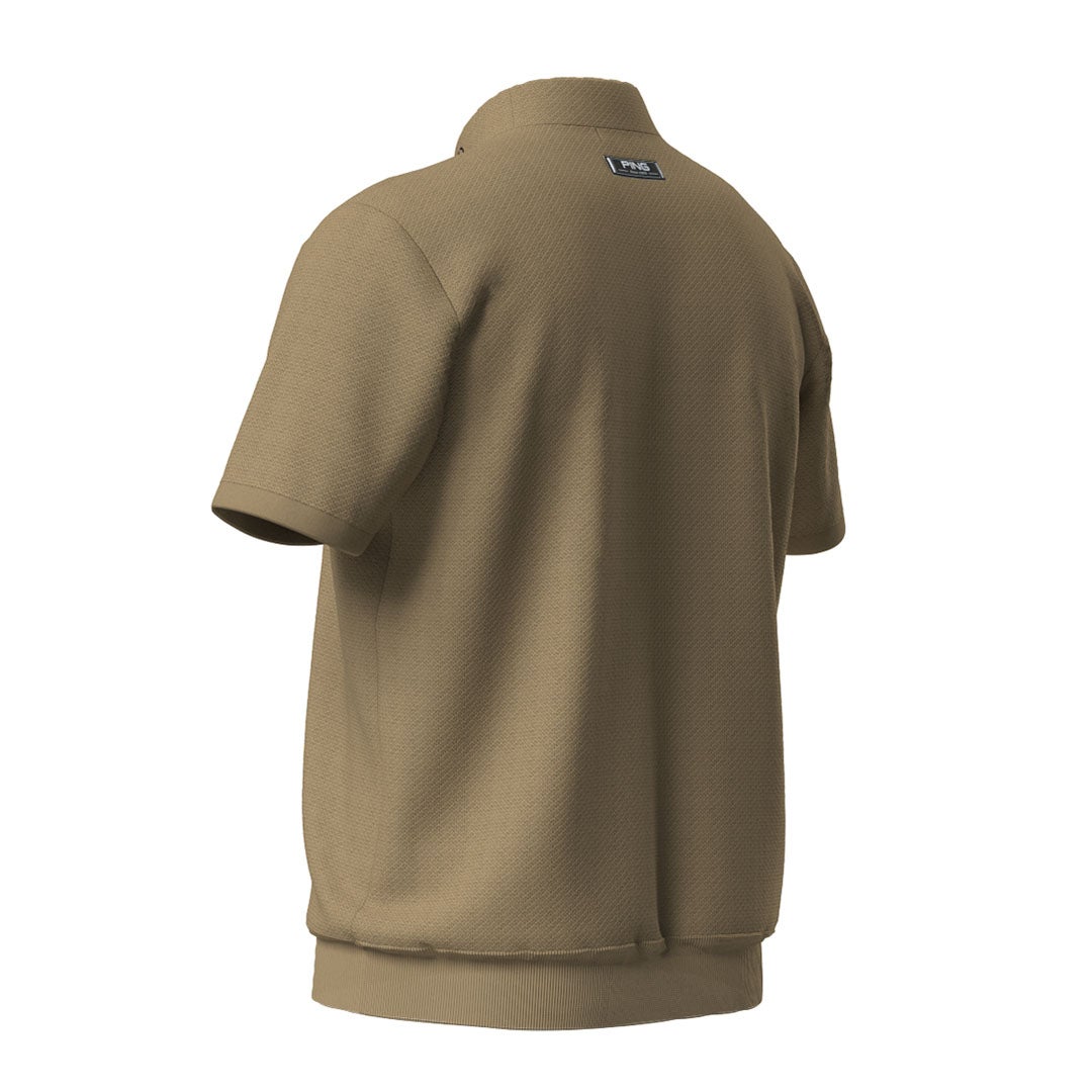ピン アパレル PING APPAREL メンズ Mr.PINGエンボス半袖ハイネックニット ＜NATIVE＞ (MENNS) PIMA63S クロ/ベージュ 詳細6