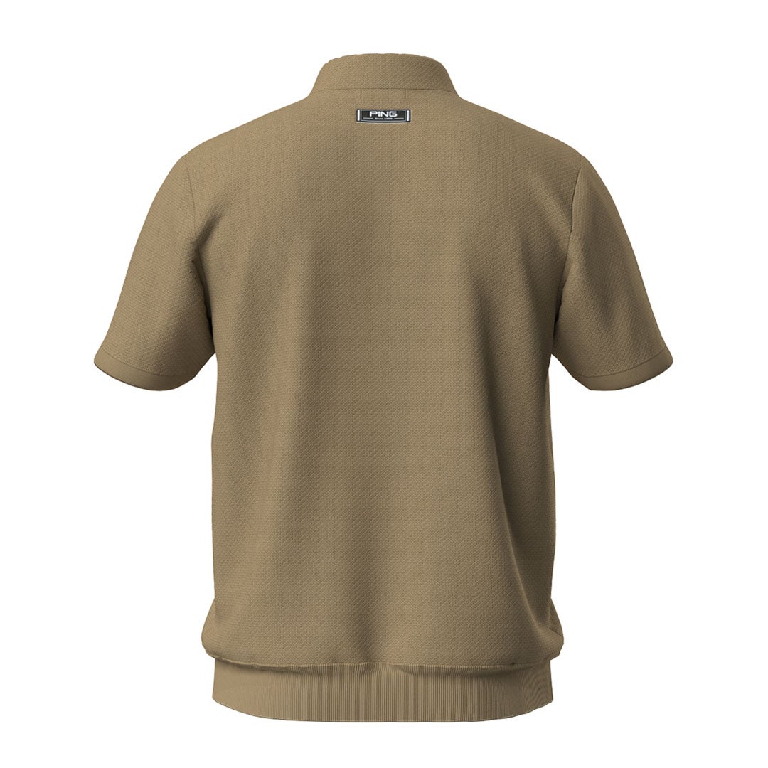 ピン アパレル PING APPAREL メンズ Mr.PINGエンボス半袖ハイネックニット ＜NATIVE＞ (MENNS) PIMA63S クロ/ベージュ 詳細7