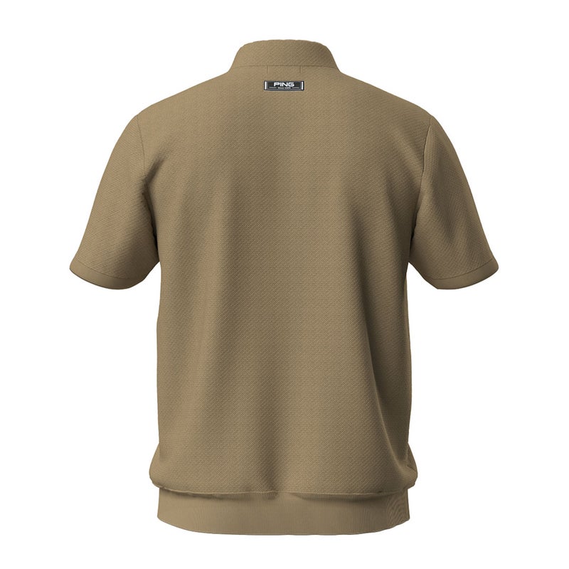 ピン アパレル PING APPAREL メンズ Mr.PINGエンボス半袖ハイネックニット ＜NATIVE＞ (MENNS) PIMA63S クロ/ベージュ 詳細7
