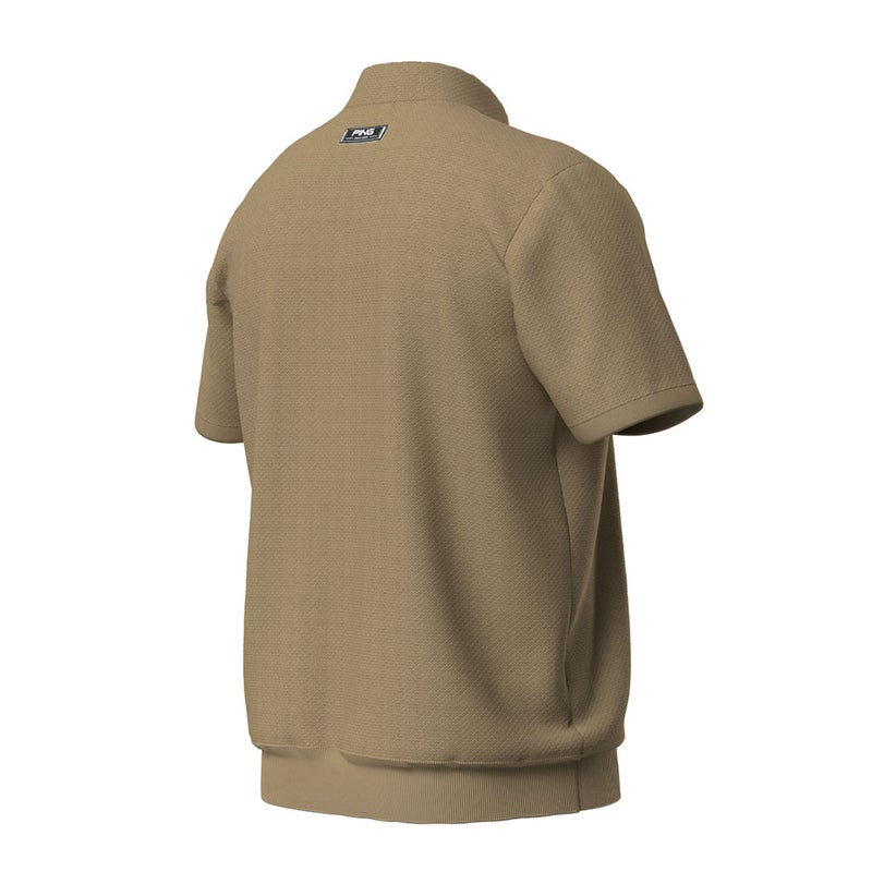 ピン アパレル PING APPAREL メンズ Mr.PINGエンボス半袖ハイネックニット ＜NATIVE＞ (MENNS) PIMA63S クロ/ベージュ 詳細8