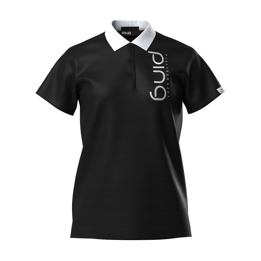 ピン アパレル PING APPAREL レディース ハニカムメッシュ/ベア天竺 レイヤードツインセット ＜PERFORMANCE＞ (LADIES) PILA62U ブラック 詳細3