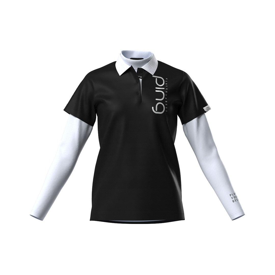 ピン アパレル PING APPAREL レディース ハニカムメッシュ/ベア天竺 レイヤードツインセット ＜PERFORMANCE＞ (LADIES) PILA62U ブラック 詳細4