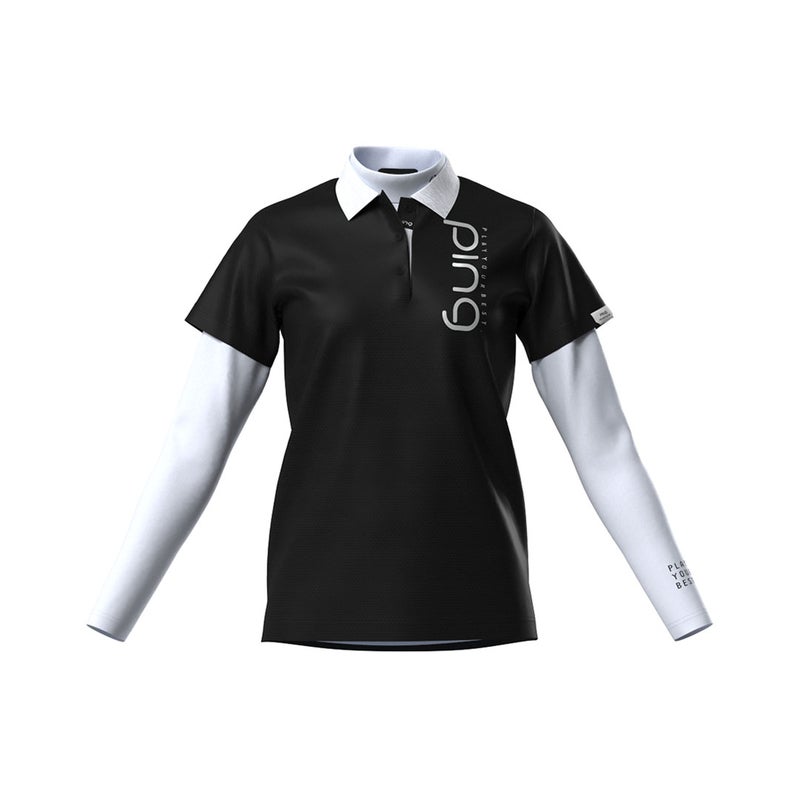 ピン アパレル PING APPAREL レディース ハニカムメッシュ/ベア天竺 レイヤードツインセット ＜PERFORMANCE＞ (LADIES) PILA62U ブラック 詳細4