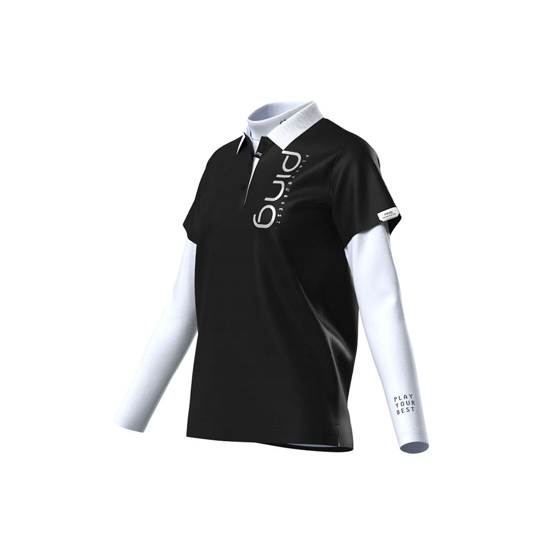 ピン アパレル PING APPAREL レディース ハニカムメッシュ/ベア天竺 レイヤードツインセット ＜PERFORMANCE＞ (LADIES) PILA62U ブラック 詳細5