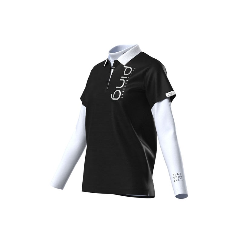 ピン アパレル PING APPAREL レディース ハニカムメッシュ/ベア天竺 レイヤードツインセット ＜PERFORMANCE＞ (LADIES) PILA62U ブラック 詳細5